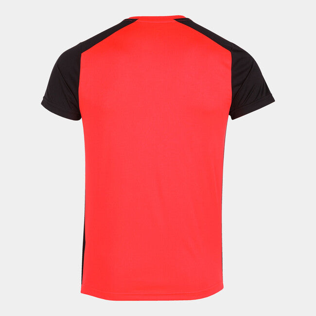 T-SHIRT RECORD II CORAL FLÚOR-NEGRO