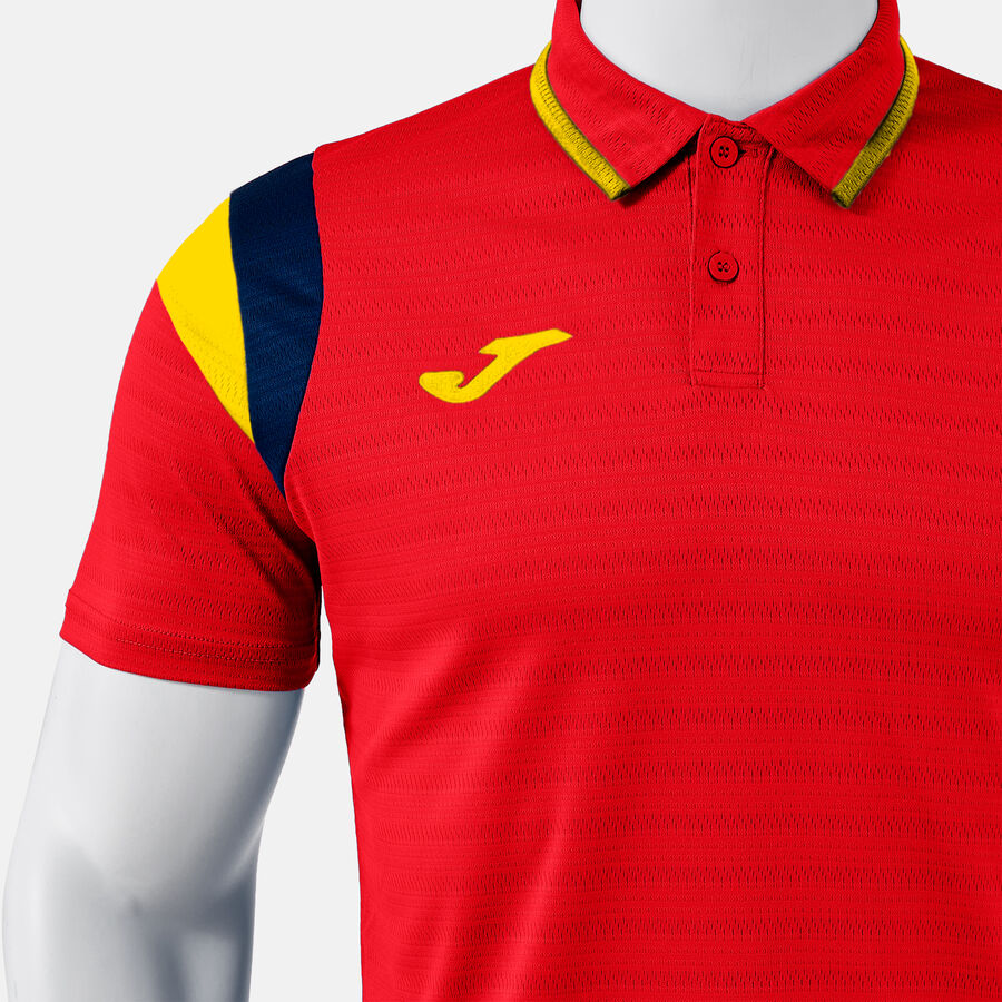 Поло блуза TERRA SHORT SLEEVE POLO тъмно морско синьо - червено жълто