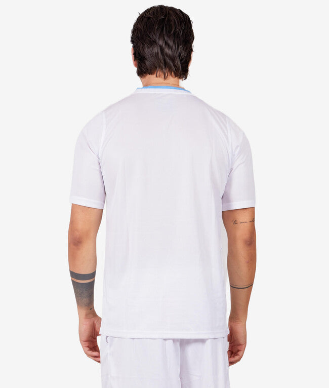 SHIRT GRAFITE INTERLOCK BIANCO/CELESTE