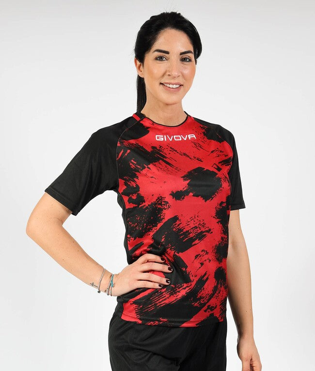 SHIRT ART INTERLOCK M/C ROSSO/NERO