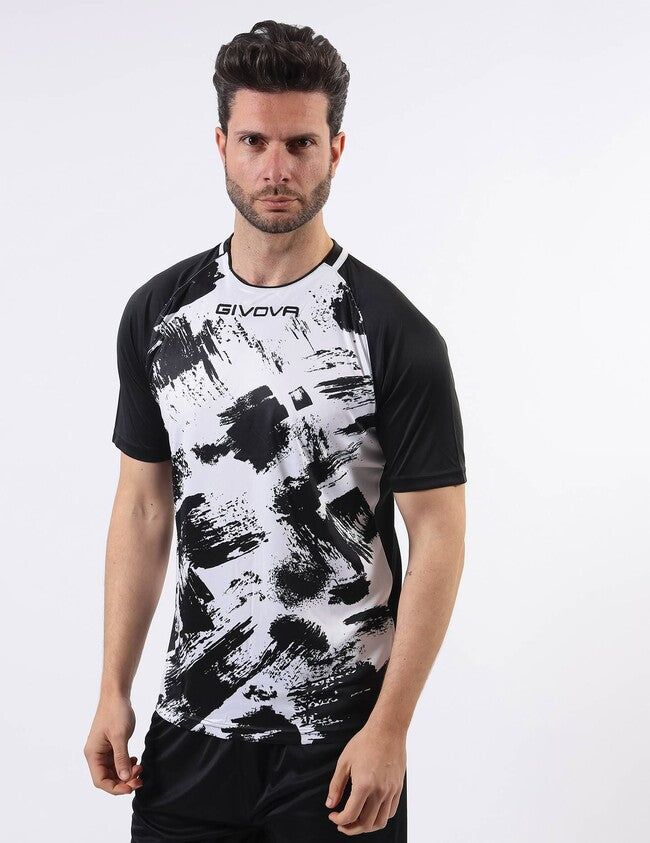 SHIRT ART INTERLOCK M/C BIANCO/NERO