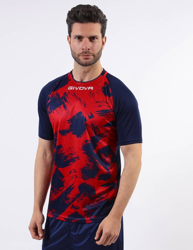 SHIRT ART INTERLOCK M/C ROSSO/BLU