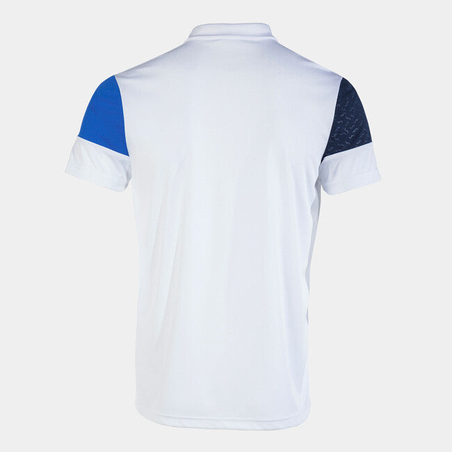 CREW V SHORT SLEEVE POLO WHITE ROYAL NAVY WHITE
