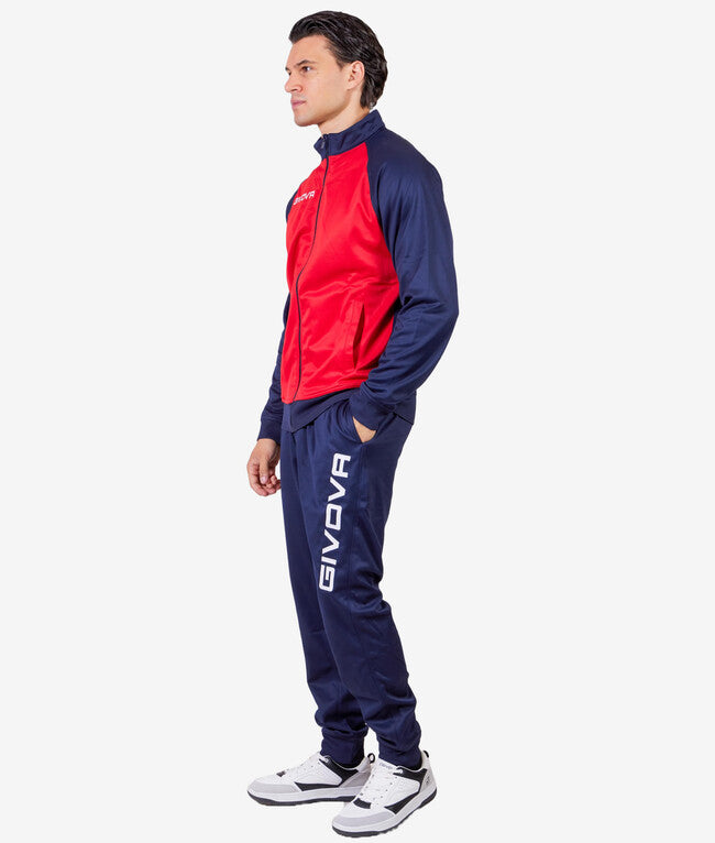 TUTA CUBA POLARFLEECE ROSSO/BLU