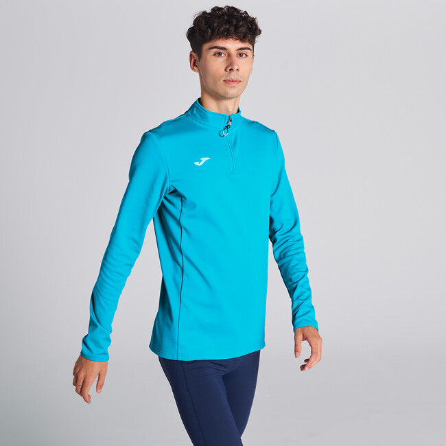 SWEATSHIRT RUNNING NIGHT TURQUOISE FLUORESCENT FLUOR TURQUOISE