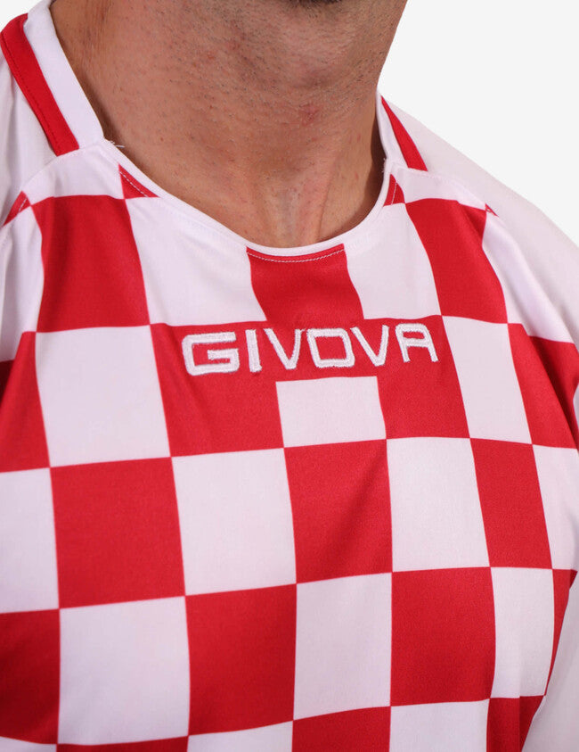 SHIRT DAMA INTERLOCK BIANCO/ROSSO