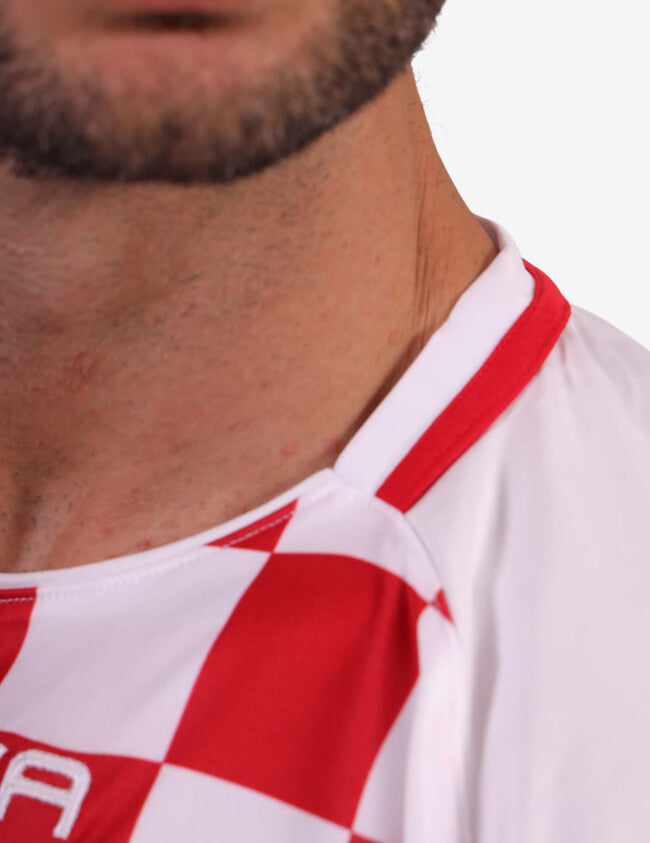 SHIRT DAMA INTERLOCK BIANCO/ROSSO