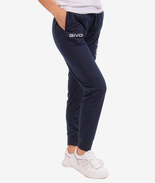 PANTA COTONE MOD. MOON BIG LOGO BLU