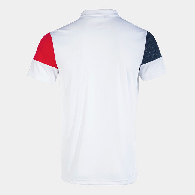 CREW V SHORT SLEEVE POLO WHITE RED NAVY WHITE