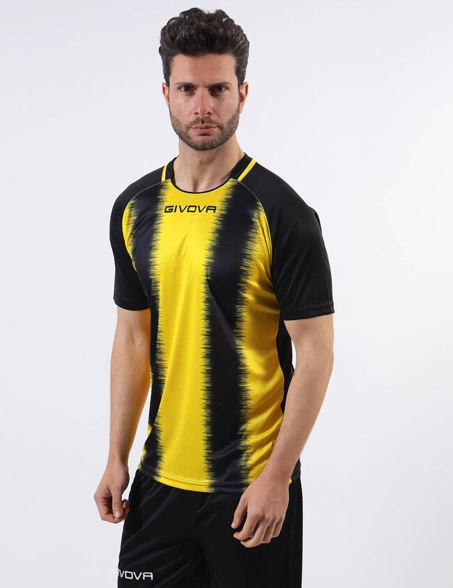 SHIRT STRIPE  M/C INTERLOCK GIALLO/NERO