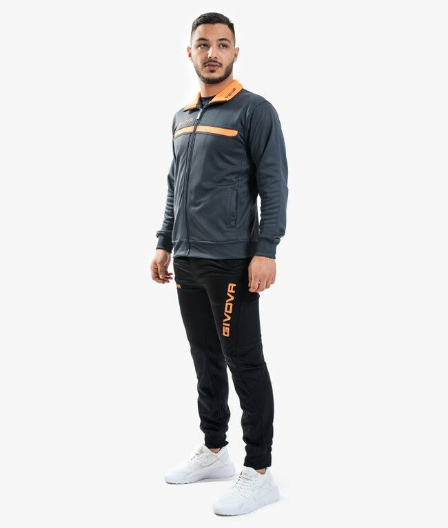 TUTA GIVOVA ONE FULL ZIP POLARFLEECE GRIGIO SCURO/ARANCIO FLUO