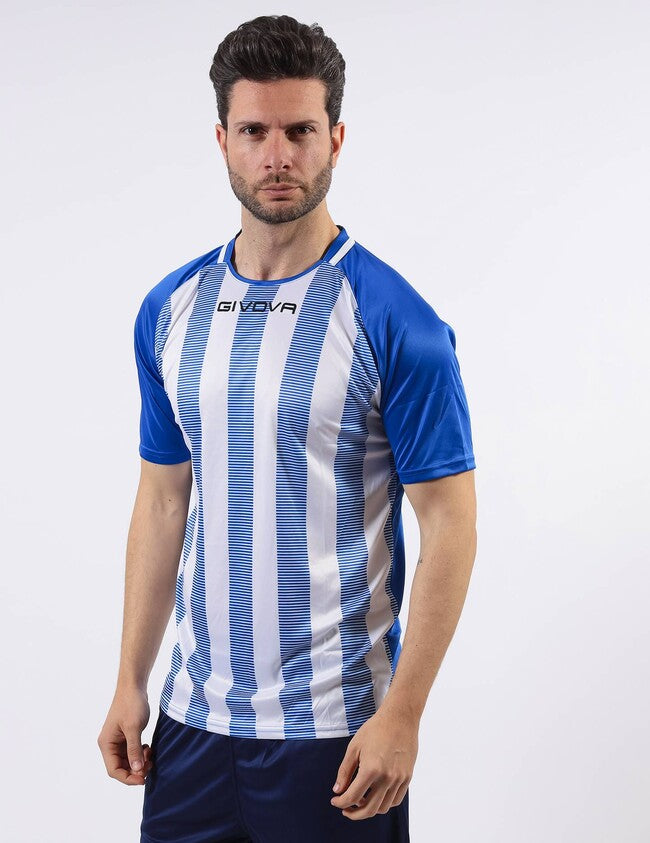 SHIRT TRATTO INTERLOCK AZZURRO/BIANCO
