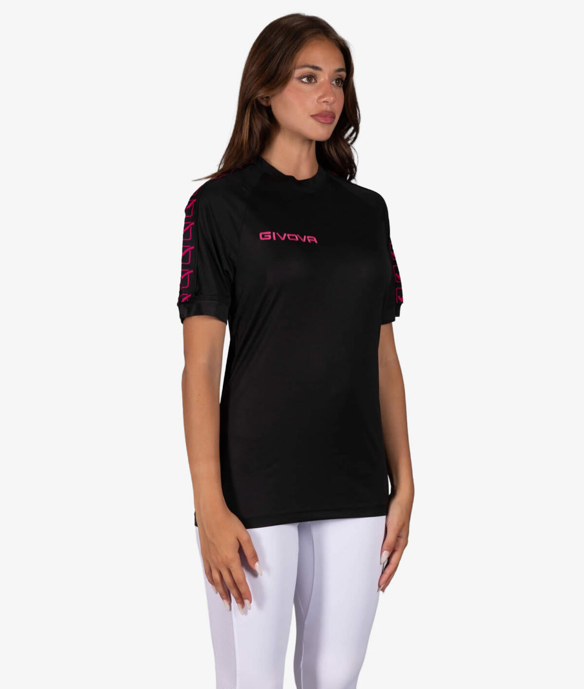 Тениска T-SHIRT POLY BAND черно-фуксия флуо