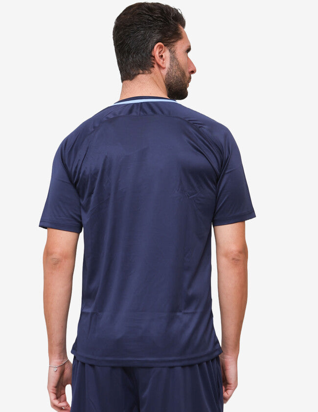 SHIRT DAMA INTERLOCK CELESTE/NAVY