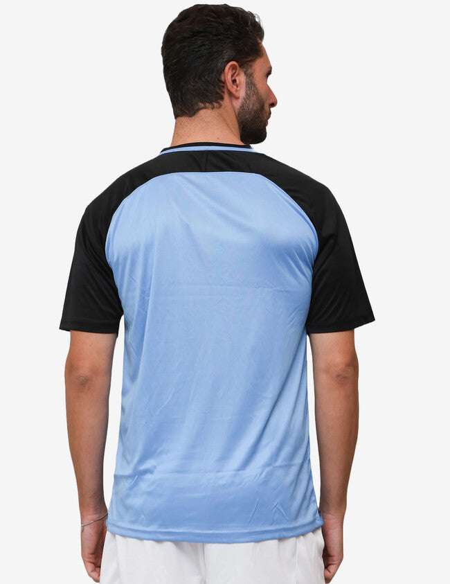 SHIRT PIXEL INTERLOCK CELESTE/NERO