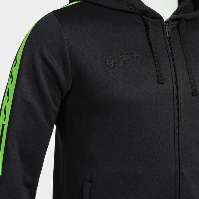OLIMPIADA ZIP-UP HOODIE BLACK FLUOR GREEN NEGRO-VERDE FLUOR