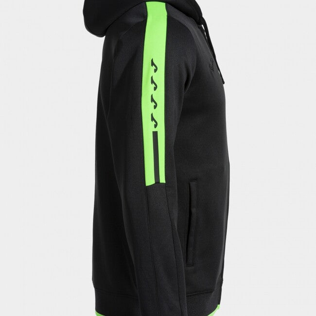 OLIMPIADA ZIP-UP HOODIE BLACK FLUOR GREEN NEGRO-VERDE FLUOR