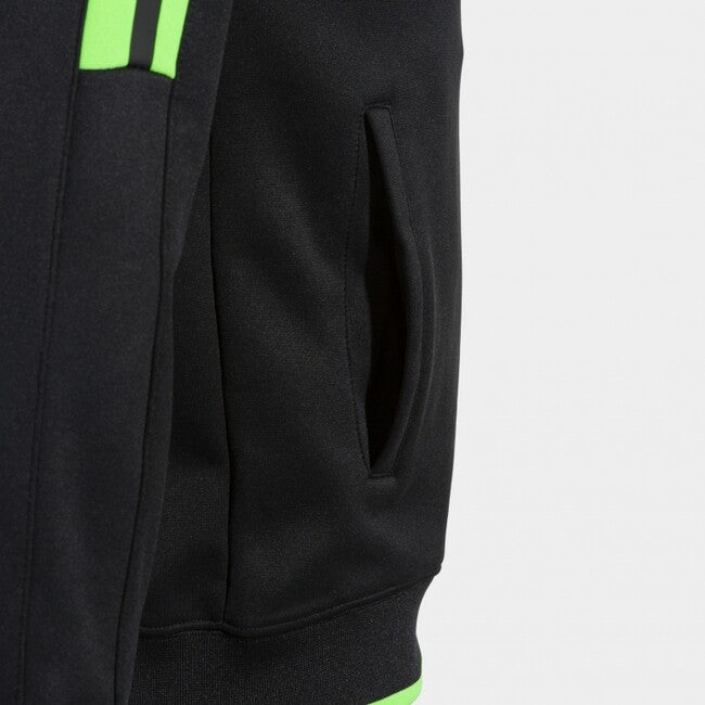 OLIMPIADA ZIP-UP HOODIE BLACK FLUOR GREEN NEGRO-VERDE FLUOR
