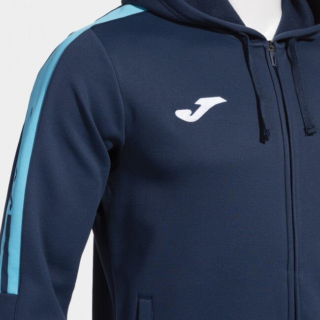 OLIMPIADA ZIP-UP HOODIE NAVY FLUOR TURQUOISE NAVY