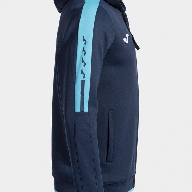 OLIMPIADA ZIP-UP HOODIE NAVY FLUOR TURQUOISE NAVY