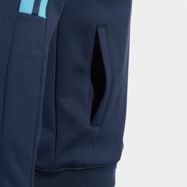 OLIMPIADA ZIP-UP HOODIE NAVY FLUOR TURQUOISE NAVY