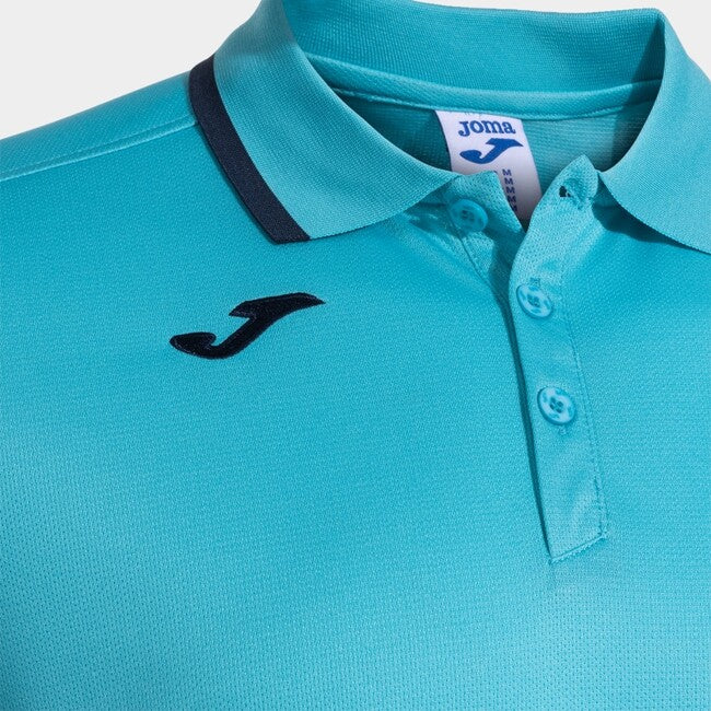 COMBI PREMIUM SHORT SLEEVE POLO FLUOR TURQUOISE NAVY BLUE FLUOR TURQUOISE