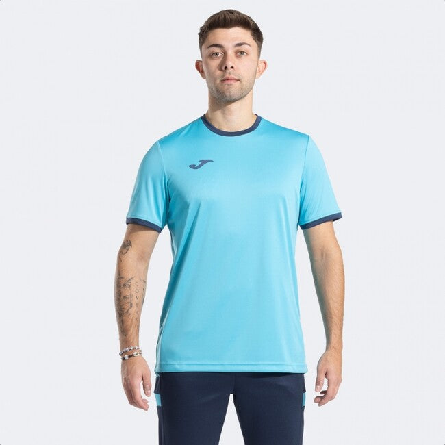 COMBI PREMIUM SHORT SLEEVE T-SHIRT FLUOR TURQUOISE NAVY BLUE FLUOR TURQUOISE