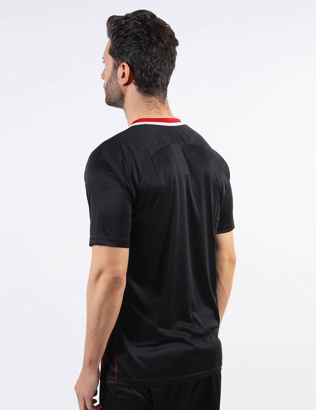 SHIRT TRATTO INTERLOCK NERO/ROSSO