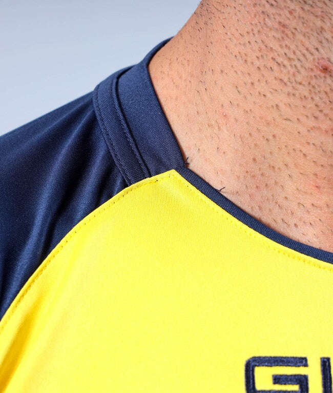SHIRT CAPO INTERLOCK GIALLO/BLU