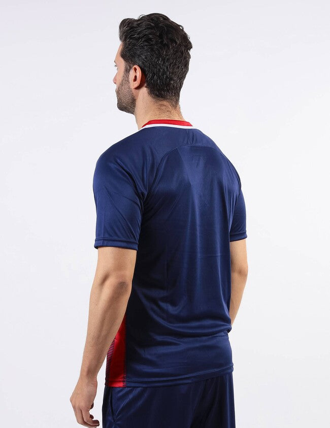 SHIRT TRATTO INTERLOCK BLU/ROSSO