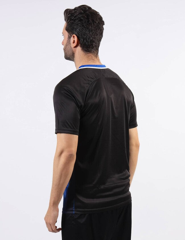 SHIRT TRATTO INTERLOCK NERO/AZZURRO