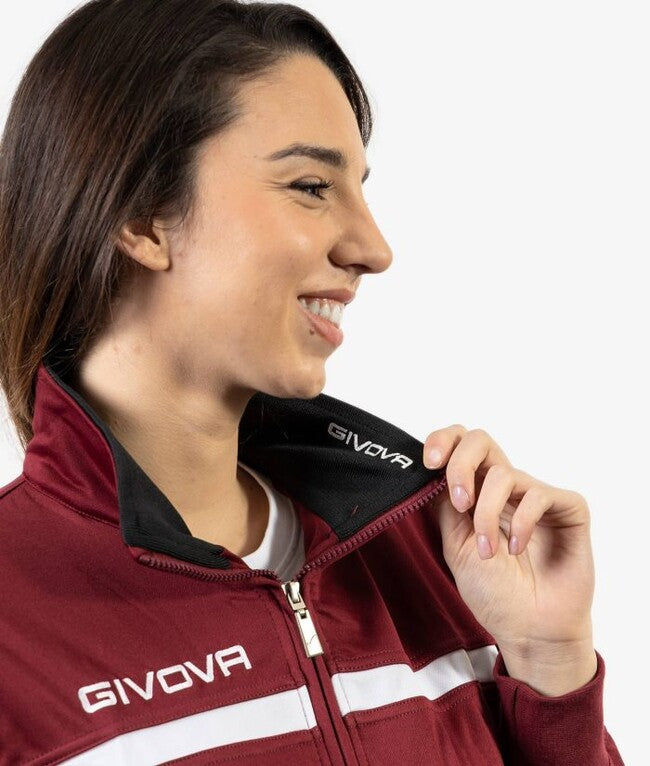 TUTA GIVOVA ONE FULL ZIP POLARFLEECE GRANATA/NERO