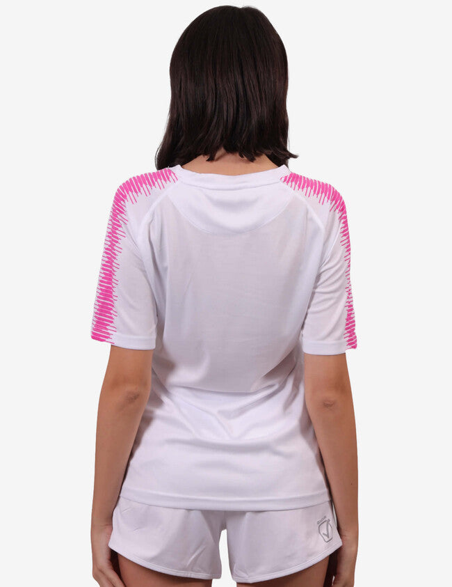 SHIRT CLUB IN MESH BIANCO/FUXIA