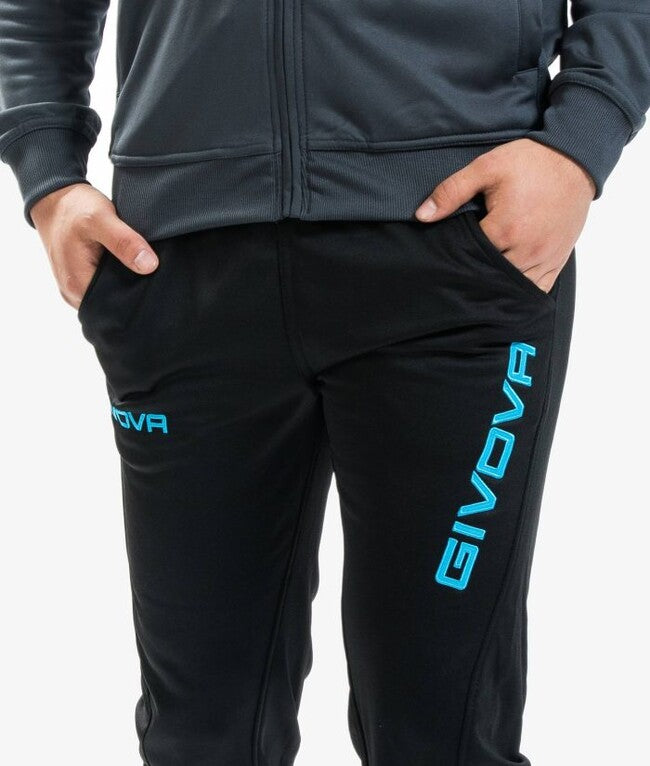 TUTA GIVOVA ONE FULL ZIP POLARFLEECE GRIGIO SCURO/TURCHESE