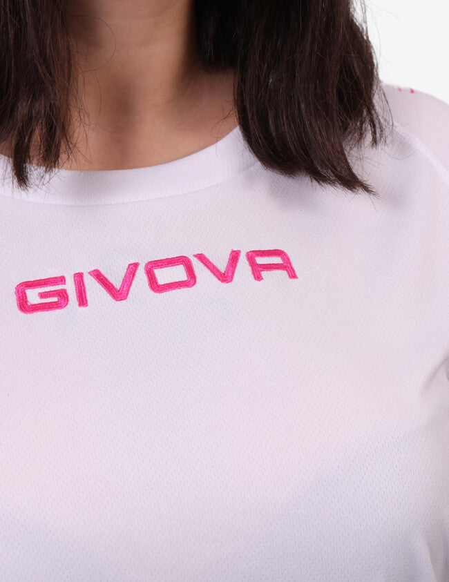 SHIRT CLUB IN MESH BIANCO/FUXIA