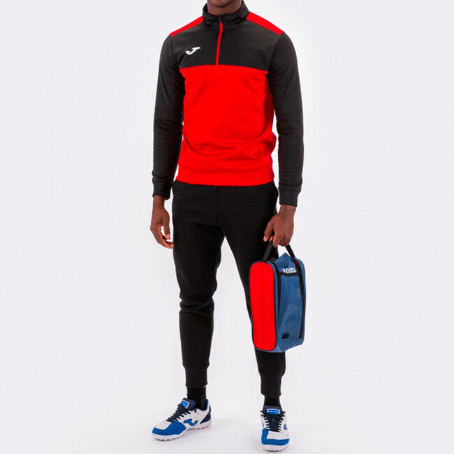SWEATSHIRT WITH ZIP WINNER RED-BLACK RED-BLACK