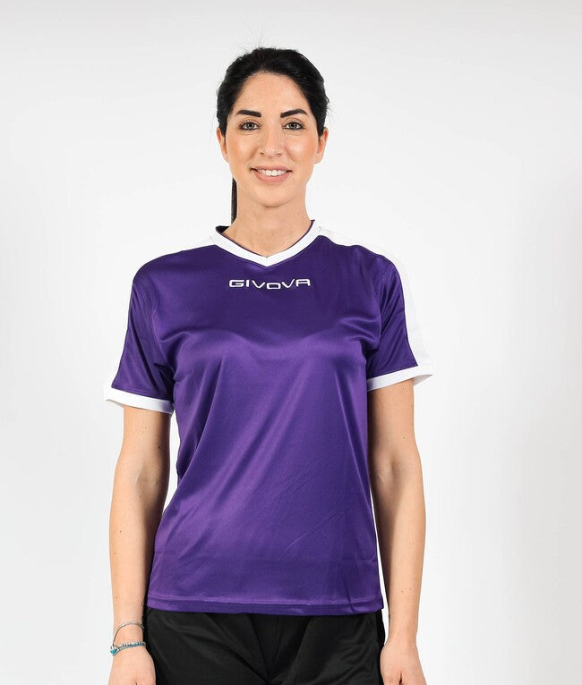SHIRT REVOLUTION INTERLOCK VIOLA/BIANCO