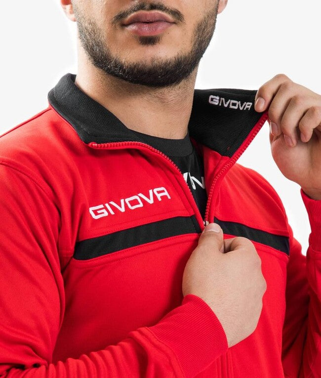 TUTA GIVOVA ONE FULL ZIP POLARFLEECE ROSSO/NERO