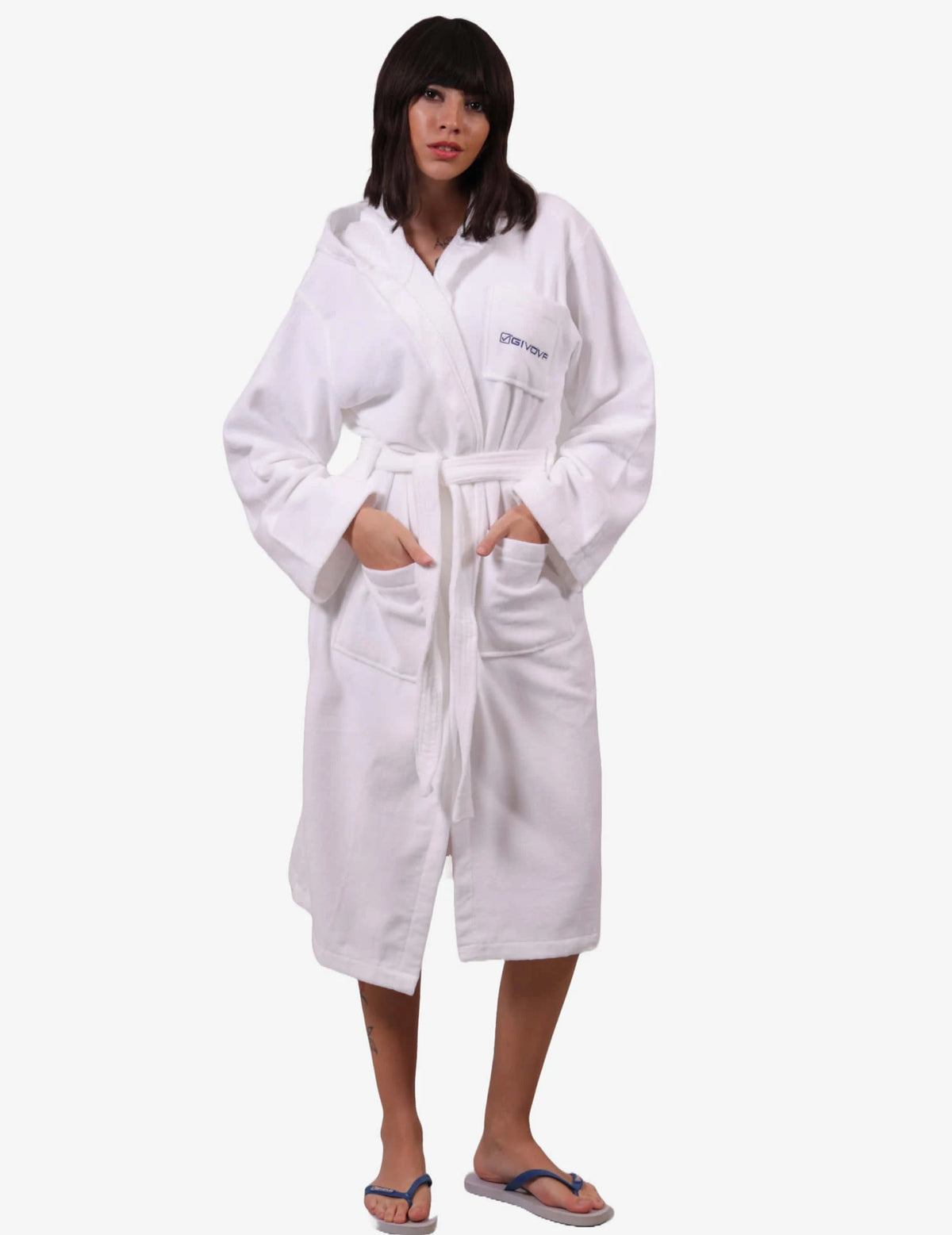 Халат ACCAPPATOIO SCATOLATO 100% COTTON SPUGNA бяло