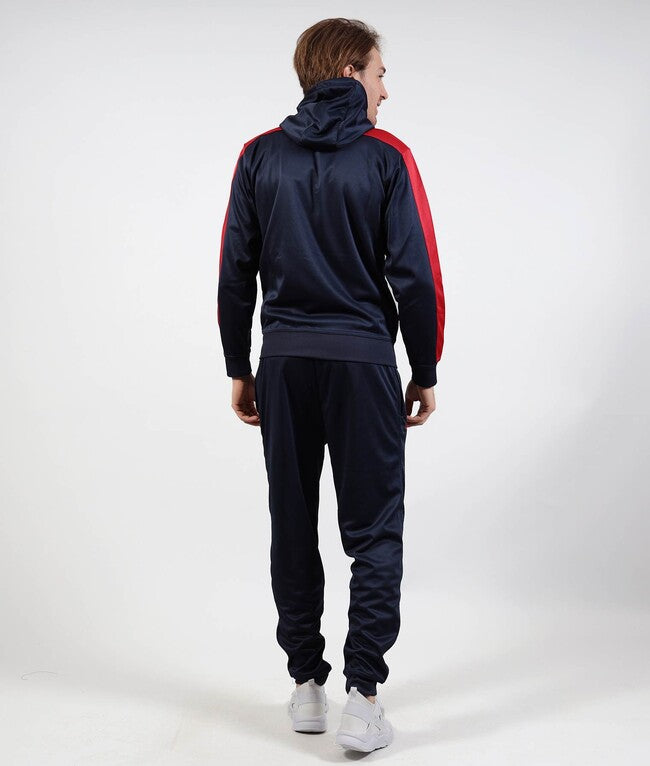 TUTA ROMA CON CAPPUCCIO POLARFLEECE ROSSO/BLU