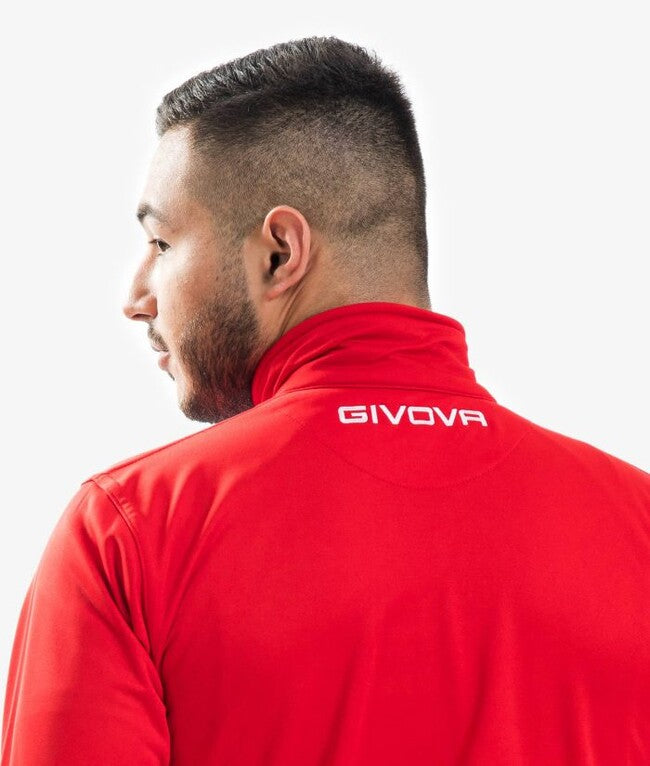 TUTA GIVOVA ONE FULL ZIP POLARFLEECE ROSSO/NERO