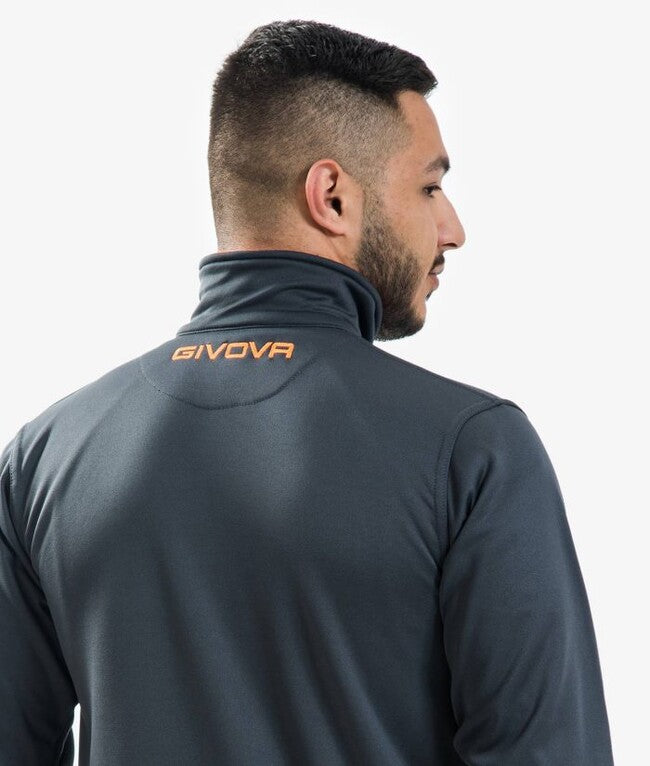 TUTA GIVOVA ONE FULL ZIP POLARFLEECE GRIGIO SCURO/ARANCIO FLUO