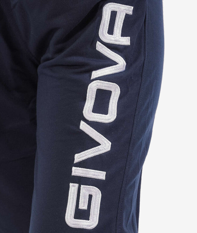 PANTA COTONE MOD. MOON BIG LOGO BLU