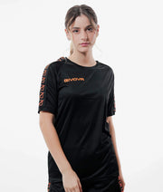 Тениска T-SHIRT POLY BAND черно-флуо оранжево