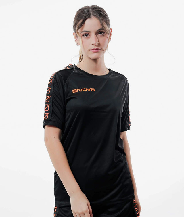 Тениска T-SHIRT POLY BAND черно-флуо оранжево