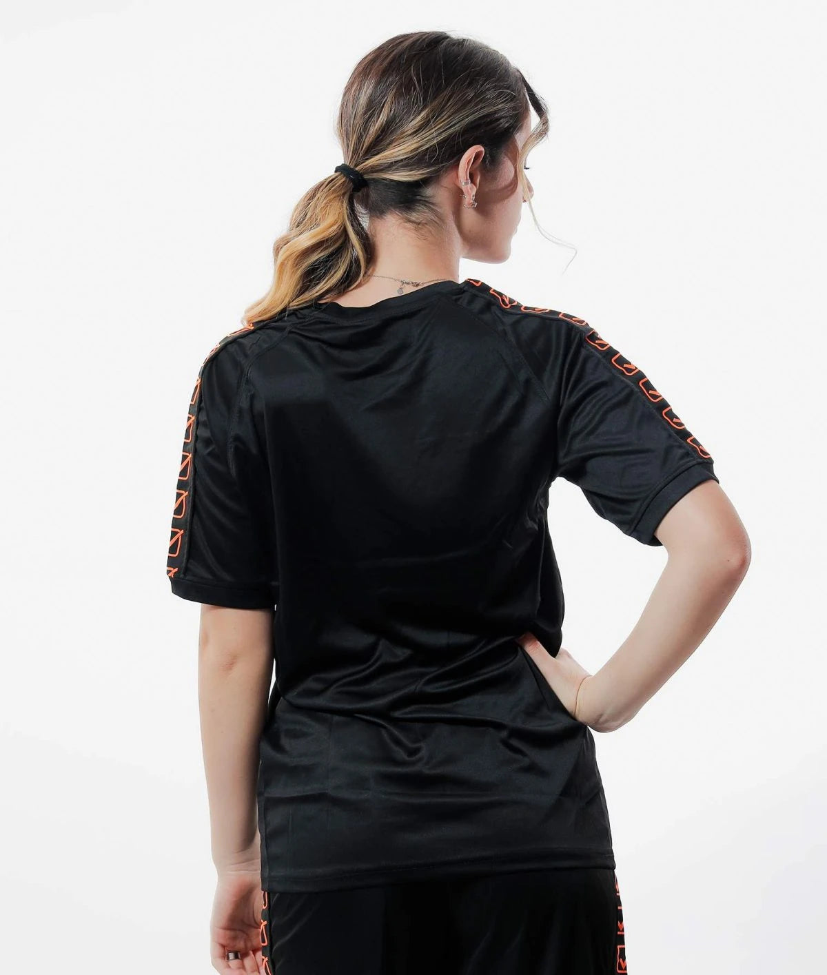 Тениска T-SHIRT POLY BAND черно-флуо оранжево