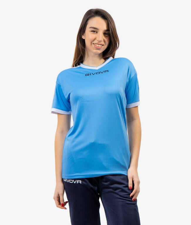 SHIRT REVOLUTION INTERLOCK CELESTE/BIANCO