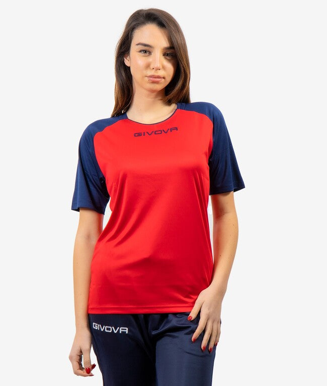 SHIRT CAPO INTERLOCK ROSSO/BLU