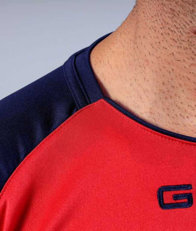 SHIRT CAPO INTERLOCK ROSSO/BLU