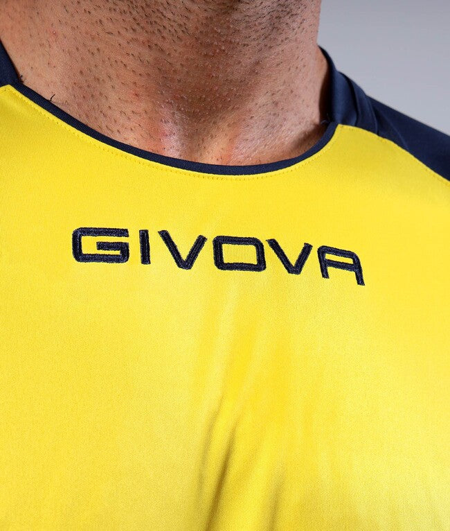 SHIRT CAPO INTERLOCK GIALLO/BLU